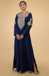 Navy Blue Paisley Embroidered Kaftan