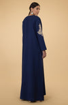 Navy Blue Paisley Embroidered Kaftan