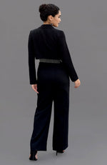 Elysian Black Hand Embroidered Corset and Pants Set