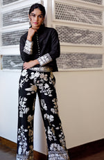 Navy Blue Parsi Gara Embroidered Co-Ord Set