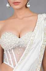 Divinity Hand Embroidered Corset with Pearl Beaded Saree