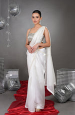 Diamanté Crystal Bustier with Pearl Beaded Saree