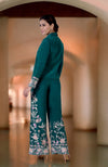 Green Parsi Gara Embroidered Co-Ord Set