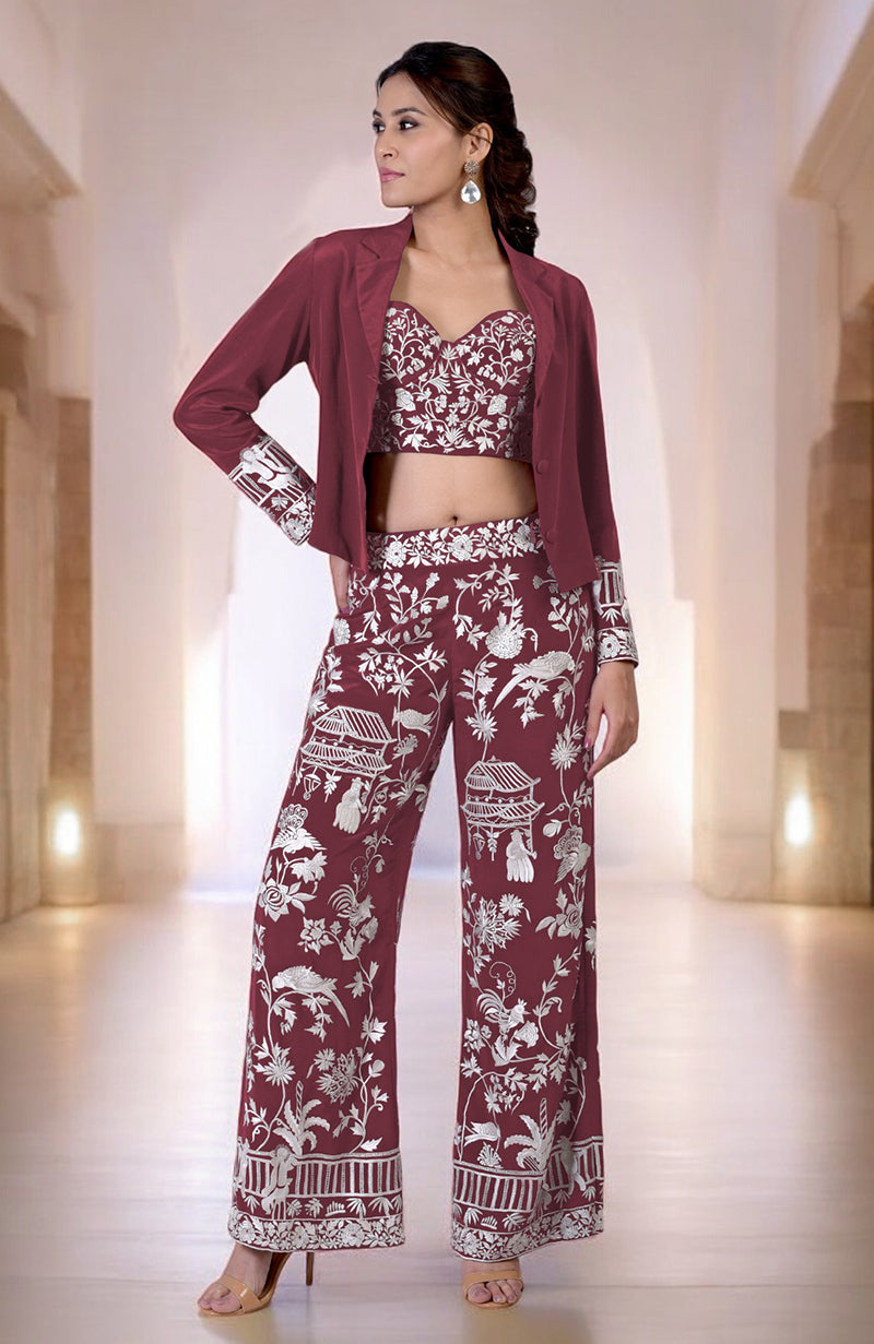 Chianti Parsi Gara Embroidered Co-Ord Set