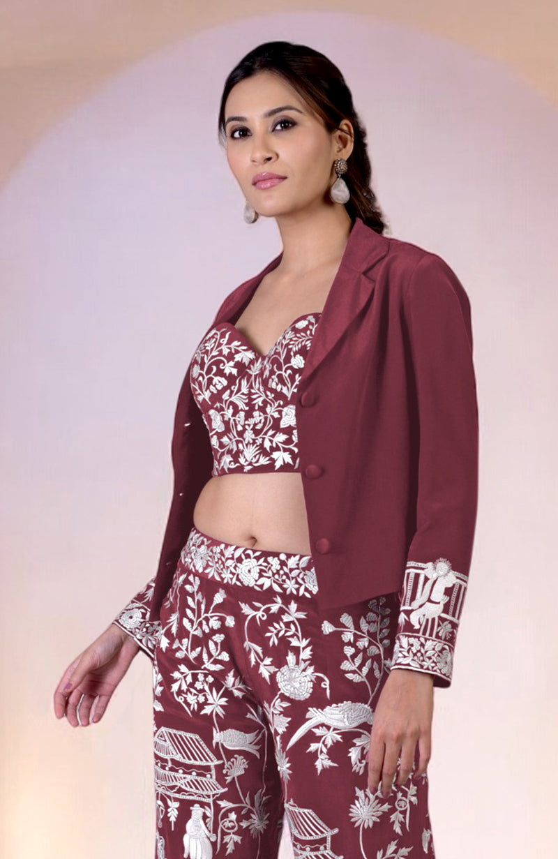 Chianti Parsi Gara Embroidered Co-Ord Set