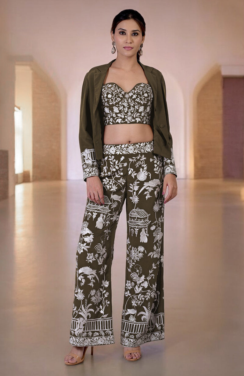 Chianti Parsi Gara Embroidered Co-Ord Set