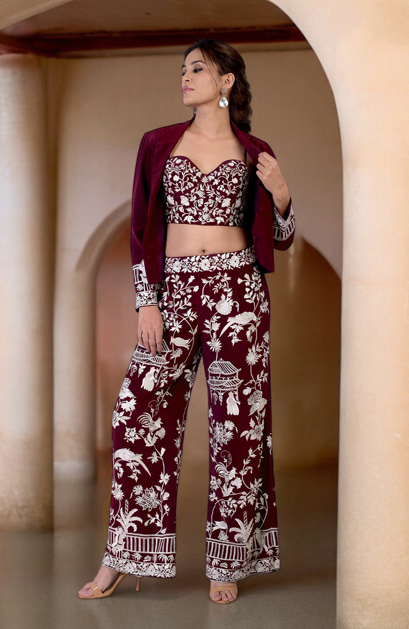 Chianti Parsi Gara Embroidered Co-Ord Set