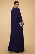 Eclipse Blue Floral & Birds Embroidered Kaftan