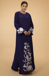 Eclipse Blue Floral & Birds Embroidered Kaftan