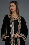 Black Gota Patti Hand Embroidered Silk Velvet Jacket