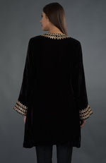 Black Gota Patti Hand Embroidered Silk Velvet Jacket