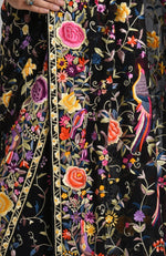 Black Masterpiece Parsi Gara Hand Embroidered Saree
