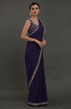 Eclipse Blue Embroidered Gota Patti Saree