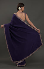 Eclipse Blue Embroidered Gota Patti Saree