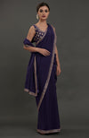 Eclipse Blue Embroidered Gota Patti Saree