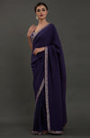 Eclipse Blue Embroidered Gota Patti Saree