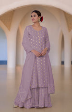 Withered Rose Banarasi Bootah & Aari Tilla Embroidered Sharara Set
