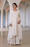 Ivory Banarasi Bootah & Aari Tilla Embroidered Sharara Set