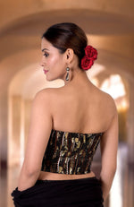 Woodstock Black Hand Embroidered Corset