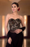 Woodstock Black Hand Embroidered Corset