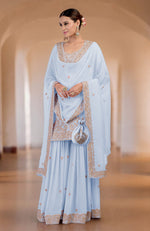 Grey Marori Gota Patti & Zardozi Hand Embroidered Sharara Set