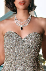 Crystella Black Crystal Hand Embroidered Ball Gown