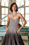 Crystella Black Crystal Hand Embroidered Ball Gown