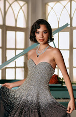 Crystella Black Crystal Hand Embroidered Ball Gown