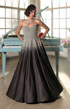 Crystella Black Crystal Hand Embroidered Ball Gown