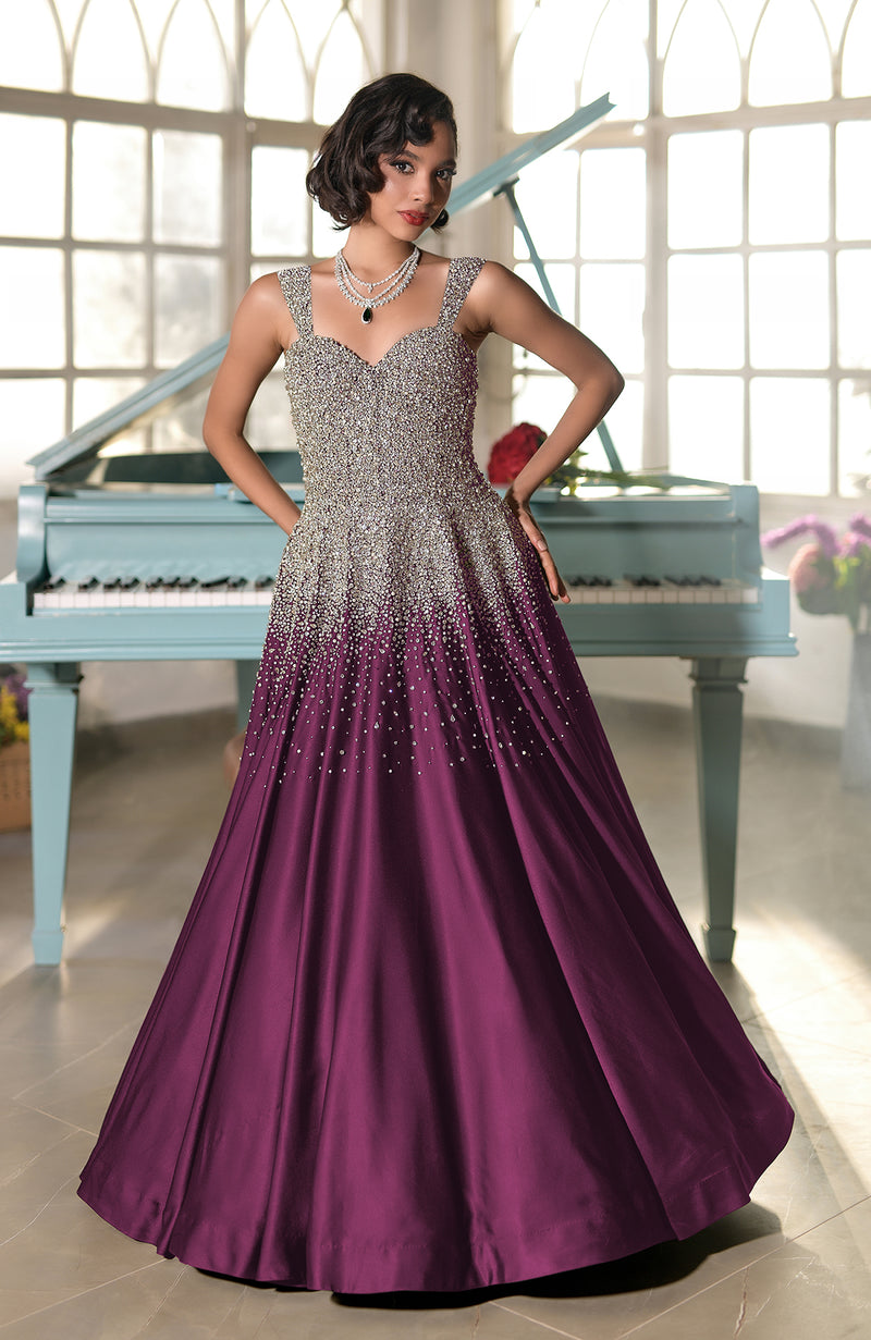 NAIRA- Crystal Hand Embroidered Princess Gown