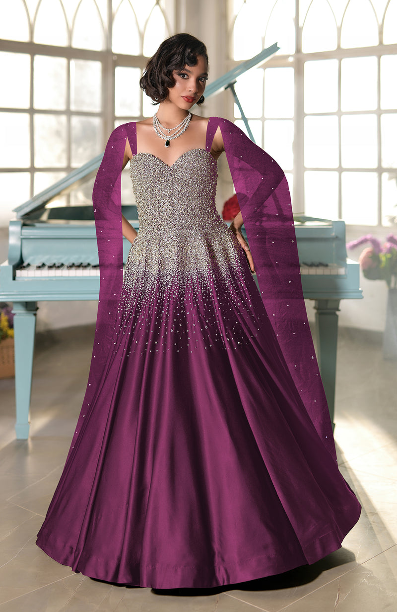NAIRA- Crystal Hand Embroidered Princess Gown
