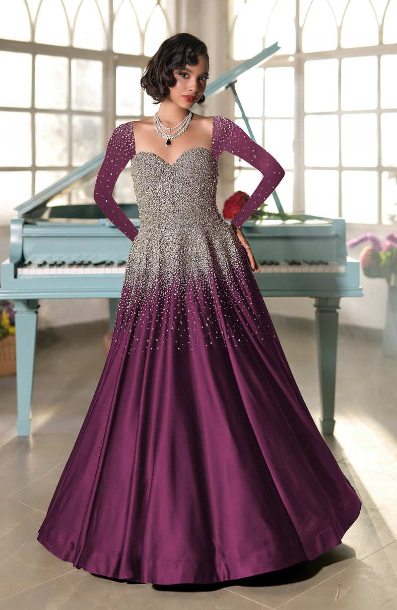 NAIRA- Crystal Hand Embroidered Princess Gown