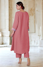 Desert Rose Parsi Gara Embroidered Linen Kurta Set