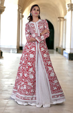 Red Parsi Gara and Beads Embroidered Jacket Set