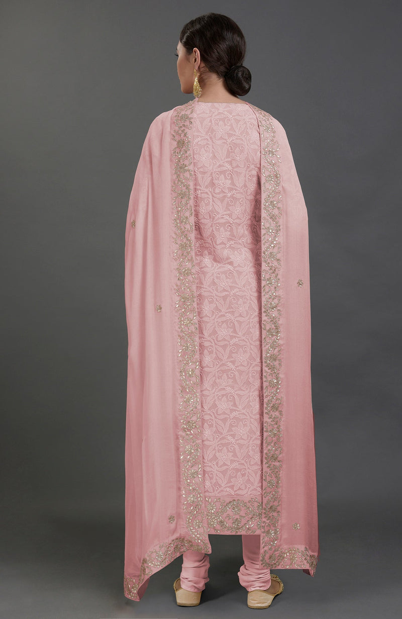 English Rose Chikankari & Gota Patti Hand Embroidered Kurta Set