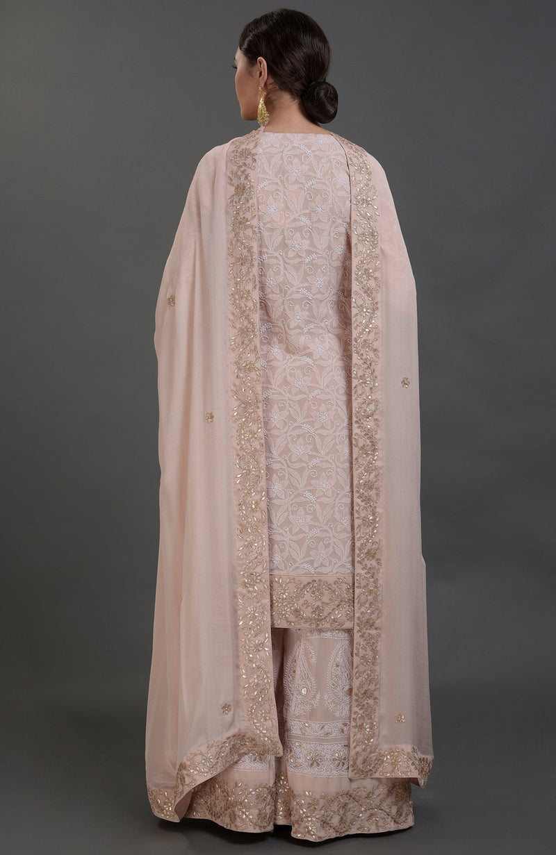 Chikankari & Gota Patti Hand Embroidered Sharara Suit