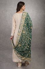 Pre-Order Champagne Chikankari Suit With Parsi Gara Dupatta