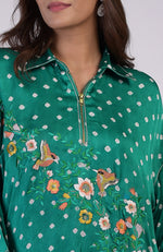 Emerald Green Handcrafted Bandhej Embroidered Co-Ord Set