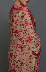 Beige Parsi Gara Hand Embroidered Saree