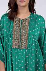 Emerald Green Handcrafted Bandhej Embroidered Co-Ord Set