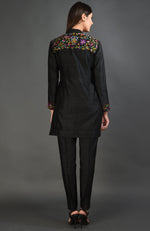 Black Kashmir Kani Art Embroidered Jacket