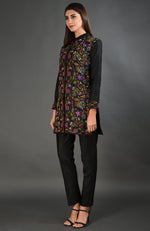 Black Kashmir Kani Art Embroidered Jacket