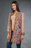 Rosy Brown Kashmir Kani Art Embroidered Jacket