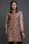 Rosy Brown Kashmir Kani Art Embroidered Jacket