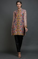 Rosy Brown Kashmir Kani Art Embroidered Jacket