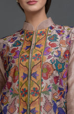 Rosy Brown Kashmir Kani Art Embroidered Jacket