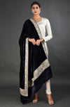 Midnight Blue Kashmiri Tilla Embroidered Dupatta with Suit