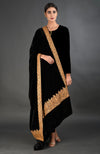 Black Kashmiri Tilla Embroidered Dupatta Shawl
