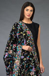 Black Parsi Gara Pure Pashmina Shawl