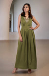 Green Moss Gold Tilla Hand Embroidered Jumpsuit